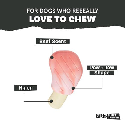 Barkbox Pork Chomp Dog Toy for Durable Tough Nylon Construction with a Gnaw-Friendly Texture, Perfect for Long-Lasting Chewing Fun - Medium - style: Pork Chomp