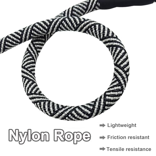 Heavy Duty Rope Dog Leash, 3/4/5/6/7/8/10/12/15/20FT Nylon Pet Leash, Soft Padded Handle Thick Lead Leashes for Large Medium Dogs (Black, 1/2" * 3') - color: black, size: 1/2" * 3'