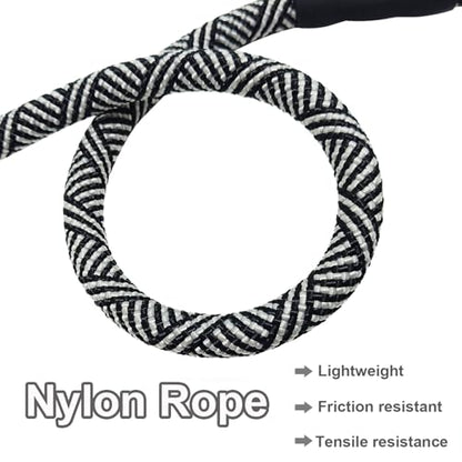 Heavy Duty Rope Dog Leash, 3/4/5/6/7/8/10/12/15/20FT Nylon Pet Leash, Soft Padded Handle Thick Lead Leashes for Large Medium Dogs (Black, 1/2" * 3') - color: black, size: 1/2" * 3'