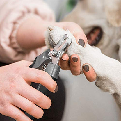 Pet Nail Clippers and Trimmers Set Safety Guard to Avoid Over Cutting Razor Sharp Blades Grooming Tool for All Small Large Dog Cat (Grey) - color: Grey