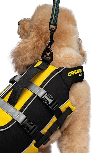 Cressi DLJ Dog Life Jacket Dog Life Jackets, Black/Yellow, XL - size: X-Large