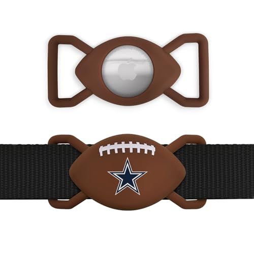 NFL Dallas Cowboys Football Apple AIR TAG Holder for Dogs, Case for Apple Airtag Tracker, GPS Dog Tracking Device Collar Holder - color: DALLAS COWBOYS, size: 1 Pack, style: Pull-through Collar