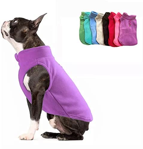 JACKO & CO - Fleece Vest Dog Sweater with Leash Ring - Soft, Warm & Lightweight Pullover Coat for Small & Medium Dogs, Puppies & Cats - Cozy Fall/Winter/Spring Pet Jacket (Purple, X-Small 2-4lbs) - color: Purple, size: XS (2-4lbs)