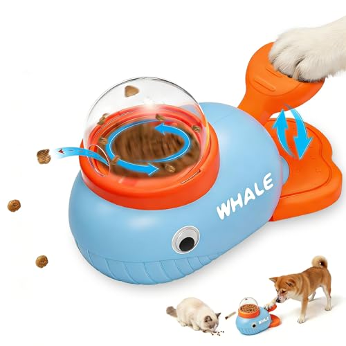 Whale-Shaped Dog Treat Dispenser - Interactive Dog Toys for Mental Stimulation, Slow Feeder Puzzle Toy for Small Medium Dogs & Cats, IQ Training Food Dispenser to Reduce Bloating & Boredom (Blue) - color: blue