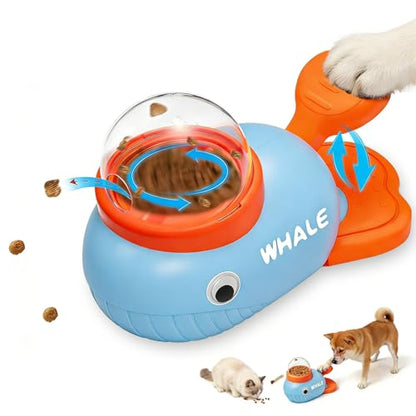 Whale-Shaped Dog Treat Dispenser - Interactive Dog Toys for Mental Stimulation, Slow Feeder Puzzle Toy for Small Medium Dogs & Cats, IQ Training Food Dispenser to Reduce Bloating & Boredom (Blue) - color: blue