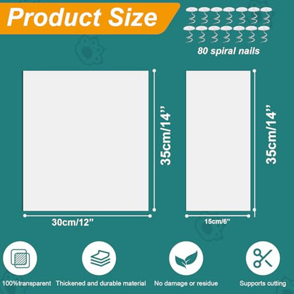 20Pack Self-Adhesive Cat Furniture Protector, Clear Couch Protector, Anti Scratch Guard for Couches, Sofas, Chairs & Armrests, Removable & Waterproof Furniture Shield with 80 Twist Pins - size: 14"x12"_12pcs+14"x6"_8pcs