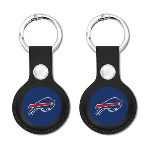 NFL Buffalo Bills Keychain Apple AIR TAG Holder 2-Pack for Dogs & Cats, Case for Apple Airtag Tracker, GPS Dog Tracking Device Pendant Holder - color: BUFFALO BILLS, size: 2 Pack, style: KeyChain Ring Buckle