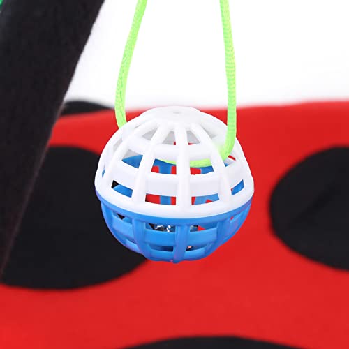 Foldable Cat Activity Play Mat Tent, Multi Function Cat Tent Activity Center with Hanging Toy, Cat Activity Center Pet Kitten Cushion Bed Hanging Balls Padded House Center for Cats Exercise Stay