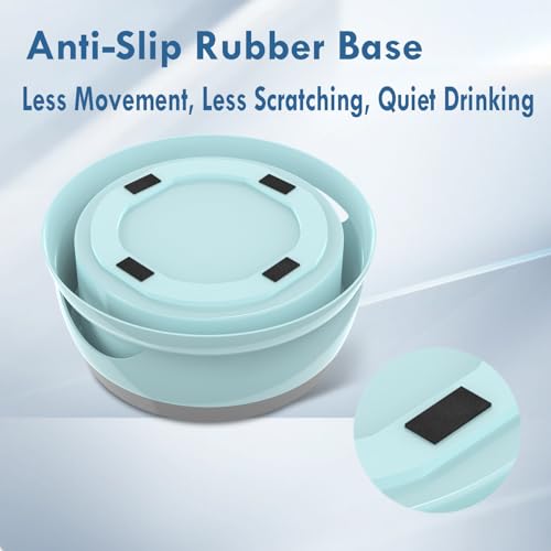 Dog Water Bowl, No Spill Cat Slow Feeder Water Dispenser Portable Vehicle Carried Car Travel Bowls for Small Medium Pets Sloppy Messy Drinkers 25oz, Blue - color: Blue