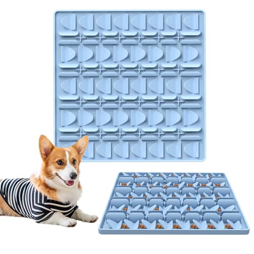 Snuffle Mat for Dogs, Silicone Snuffle Mat Dog Feeding Mat Slow Feeder, Encourages Natural Foraging Dog Sniff Mat, Stress Relief, Smell Training, Digging Toys for All Breed Dogs (Blue) - color: Blue