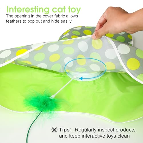 Interactive Cat Toys for Indoor Cats & Kittens - Automatic Hide & Seek Toy with Feather Tail,Squeaky Mouse Sounds, Motion Activated,USB Rechargeable Boredom Relief & Self Play Enrichment Game