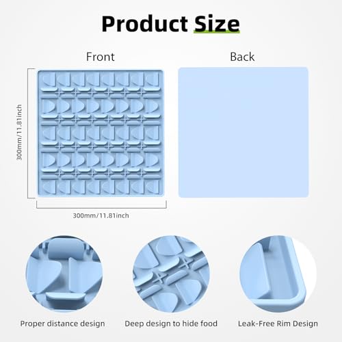 Snuffle Mat for Dogs, Silicone Snuffle Mat Dog Feeding Mat Slow Feeder, Encourages Natural Foraging Dog Sniff Mat, Stress Relief, Smell Training, Digging Toys for All Breed Dogs (Blue) - color: Blue