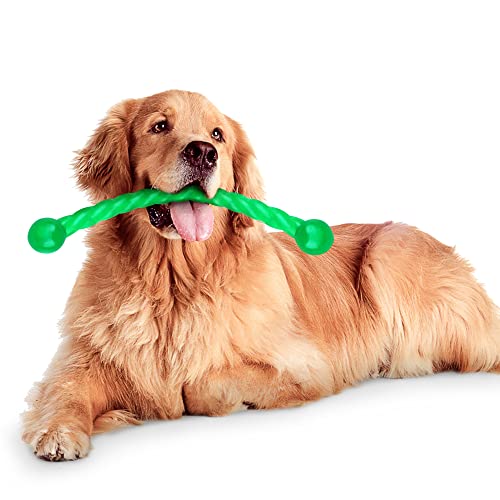 Dog Chew Toys 19'' Long for Medium/Large Dogs Aggressive Chewers, Rubber Dog Rope Toys Knot Teething Toys Almost Indestructible - size: 19''