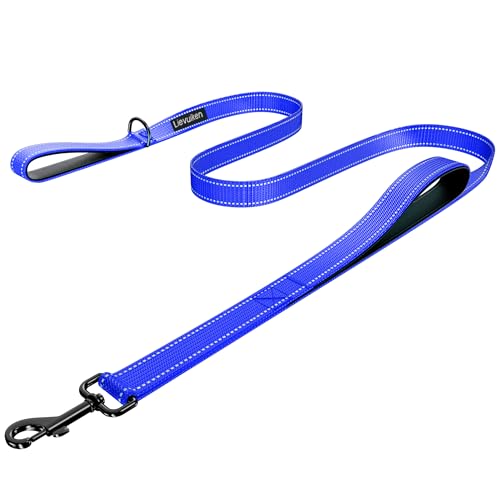Dog Leash 4ft Long, Double Handle Dog Leash for Safety Control Training, Heavy Duty Dogs Leads with Traffic Padded Handles, Reflective Leashes for Small Medium Large Dogs(4ft, Navy Blue) - color: Navy Blue, size: 4ft