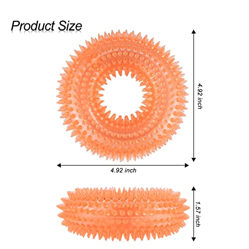 Andiker Squeaky Dog Toy, TPR Chewable Dog Toys for Teeth Grinding&Cleaning Dogs Fetch Toys for Enhancing Interactivity Outdoor Suitable for All Dog Sizes Puppy’s Gifts and Dog Lovers (Large Orange) - size: Large Orange
