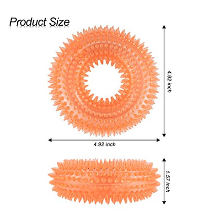 Andiker Squeaky Dog Toy, TPR Chewable Dog Toys for Teeth Grinding&Cleaning Dogs Fetch Toys for Enhancing Interactivity Outdoor Suitable for All Dog Sizes Puppy’s Gifts and Dog Lovers (Large Orange) - size: Large Orange