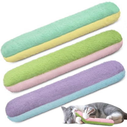 Retro Shaw Cat Toys Pillows, Refillable Catnip Toys with Crinkle Sound Inside, Interactive Indoor Cat Nip Kitten Kicker Kitty Toy Promotes Exercise, 3 Pack - size: 8 Inches
