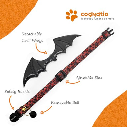 2 Pack Breakaway cat Collars with Bell,Safety Quick Release Pendant Cute Kitten Collar,Adjustable 20-30cm (Pumpkin, 20-30cm) - color: Pumpkin