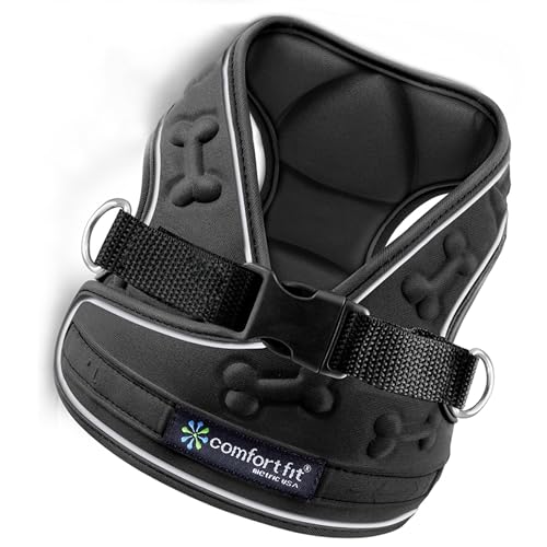 Comfort Fit Step-in Dog Harness for Small Medium Dogs – XS Black – No Pull, Soft Padded, Reflective Vest – Escape Proof Adjustable Puppy Harness for Walking, Training, Service & Everyday Use - color: Reflective Black, size: XS (Chest 11" - 13")