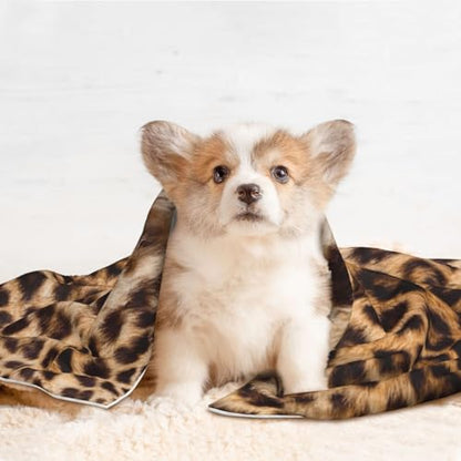 Leopard Print Dog Blankets for Small Dogs, Puppy Blanket Cute Pet Blanket for Dog, Puppy, Cat, Kitten Small - size: Small