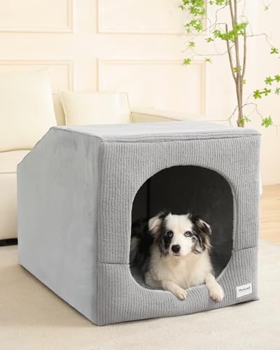 Indoor Dog House for Extra Large Medium Small Sized Dogs - Dog Tent with Washable Removable Cover, Pet Orthopedic Dog Cave Bed Egg-Crate Foam Cushion, Inside Dog House Large Space(XL) - size: X-Large (36"L x 26"W x 26"Th)