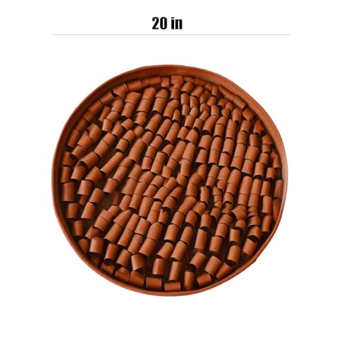 Snuffle Mat for Dogs Large Breed - 20 Inch Round Dog Sniffing Mat with 3 Suction Cups & Non-Slip Base, Slow Feeder Puzzle Toy for Mental Stimulation, Anxiety Relief, Durable Machine Washable (Brown) - color: Brown