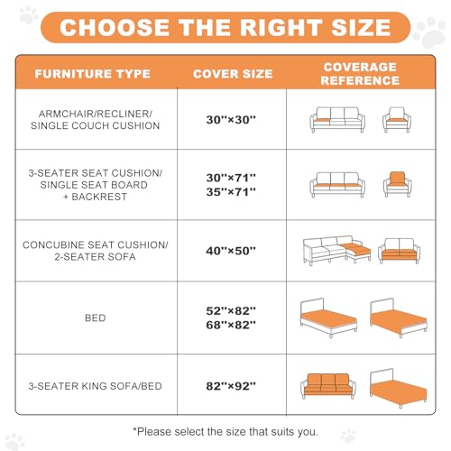 100% Waterproof Dog Bed Cover Pet Blanket 68"x82", 7-Layer Reversible Washable Bed Mat for Furniture Couch Sofa Car (Khaki+Off White)