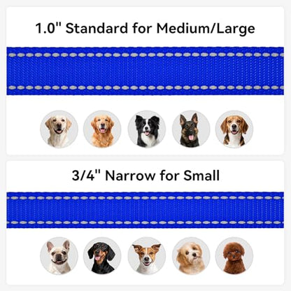 Joytale Dog Leash, 4 FT Double-Sided Reflective, Padded Handle Nylon Heavy Duty Leashes for Small Dogs Walking, Navy Blue - color: Navy Blue, size: 4 ft Narrow