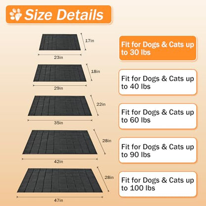 Chew Proof Dog Mat for Aggressive Chewers,17" x 23" Machine Washable Dog Crate Pad Quilted Mat, Ultra-Durable Indestructible Pad for Small Dogs, Black Kennel Pad (X-Small) - size: 17"x23"