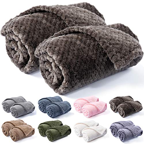 Warm Soft Fuzzy Dog or Cat Blanket, Plush Fleece Throws for Bed, Couch, Sofa, Travel (S/24" x 32", Dark Grey) - color: Dark Grey, size: S/24" x 32"