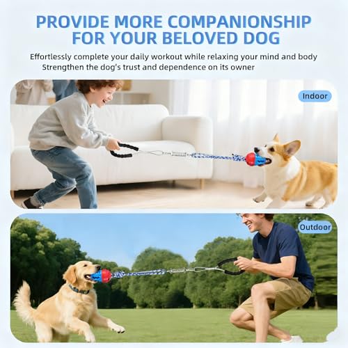 2pcs Dog Tug Toy with Handle - Indestructible Interactive Toy for Aggressive Chewers,Sound Dog Rope Training Toys for Small Dogs to Keep Them Busy,Red