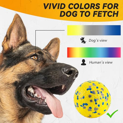FUSOTO 2Pcs Dog Balls, Tennis Balls for Dog Aggressive Chewers, for Large Medium Small Puppy, Training Catch&Fetch, Water Floats Toys, Yellow - color: 2x Yellow