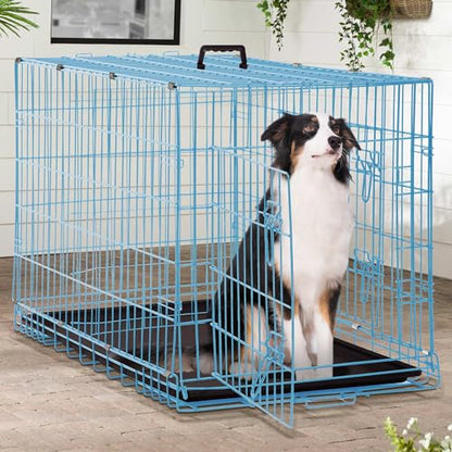 36 Inch Medium Dog Crate for Medium Dogs Durable Foldable Medium Dog Kennel Indoor, Double Door/Leak-Proof Removable Tray/Handle, for Shop/Home/Outdoor, Metal Dog Crate, 36 Inch Dog Crate Puppy Crate