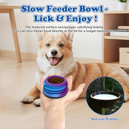 5-in-1 Dog Toy, Frozen Dog Treats to Keep Dogs Busy, Interactive Treat Dispensing Dog Toy Puzzle, Interactive Chew Toys for Puppy Small Medium Dog, Power Chewer, Durable Rubber-Easy to Clean (small) - color: Blue, size: Small
