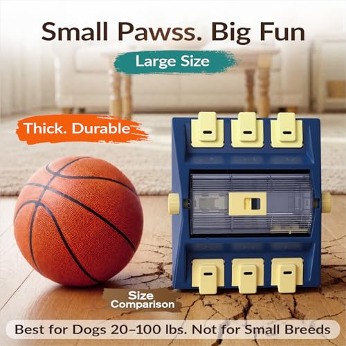 Dog Puzzle Toy, Large Size, 2 Levels of Challenge, Paw-Activated Rolling Treat Dispenser, Slow Feeder & Mental Stimulation for Small/Medium Dogs Enrichment Toys