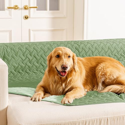 gogobunny 100% Double Sided Waterproof Dog Blanket Soft Pet Bed Cover Reversible Protect Furniture Couch Sofa Car for Puppy Cat Kids (Dark Green/Light Green, 30x70 Inch (Pack of 1)) - color: Dark Green/Light Green, size: 30x70 Inch (Pack of 1)