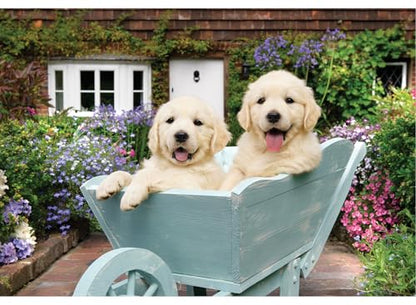 Anatolian Puzzle - Puppies in a Wheelbarrow, 260 Piece Jigsaw Puzzle, #3310 - color: Puppies in a Wheelbarrow