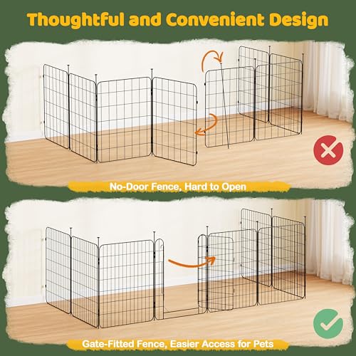 Yaheetech Dog Playpen for Puppy/Small Dogs, Foldable Pet Pen Expandable Fence with Door for Indoor/Outdoor Use, 32 Inch 8 Panels, Black - size: 32 inch