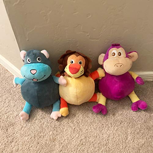 Jalousie Dog Squeaky Toys Value Set Non-Toxic Squeaky Balls Toss Fetch TPR Rubber Puppy Toys Spikey Dog Chew Toy for Small Medium Breed Pet Toys for Puppy (3 Pack 2-in-1 Plush) - color: 3 Pack 2-in-1 Plush