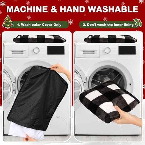 HunnmingRe 2 Pack Self Warming Cat Bed Self Heating Dog Pad Cat Warming Pad Thermal Pet Mat Washable Reflect Body Heat Removable Cover for Indoor Kittens Puppies (Black White Plaid,16 x 20 Inch) - size: 16 x 20 Inch