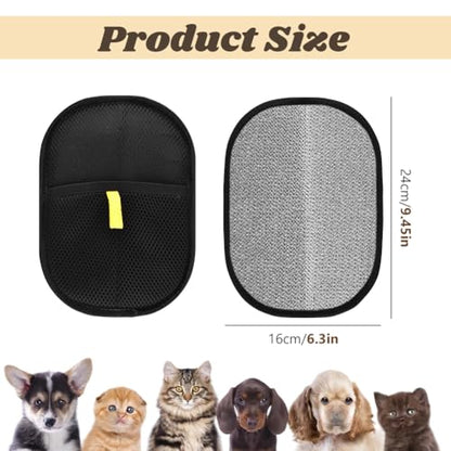 Kakalote 2pcs Pet Grooming Gloves, Pet Hair Remover Tool Cat & Dog Grooming Gloves for Shedding, Washing, Deshedding(Black)