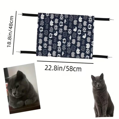 Cat Cage Hammock, Reversible for Use, Adjustable Pet Cat Bed, Soft Sleeping Cat Bed, Suitable for Cats, Puppies, Bunnies and Other Little Pets, Thickened Style, Blue, L(18.8 * 22.8in) - size: Large