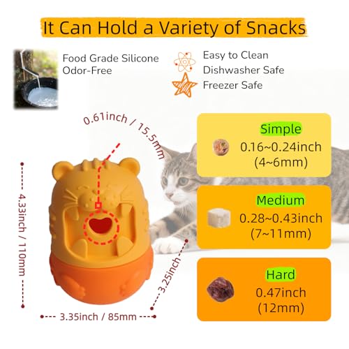 Cat Cognitive Treat Dispensing Dog Enrichment Toy Snuffle Ball,Multi-Functional Puzzle Design,Snuffle Mat & Interactive for Pet Mental Stimulation,Smart (Orange) - color: Orange