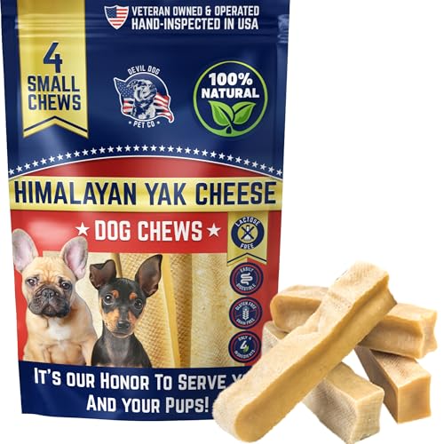 Devil Dog Pet Co. Himalayan Yak Cheese Dog Chews for Small to Medium Breeds & Aggressive Chewers - Long Lasting, Rawhide Free, High Protein - Cleaner Teeth, Anxiety & Boredom Relief - 4 Pack - style: Small - 4 Pack