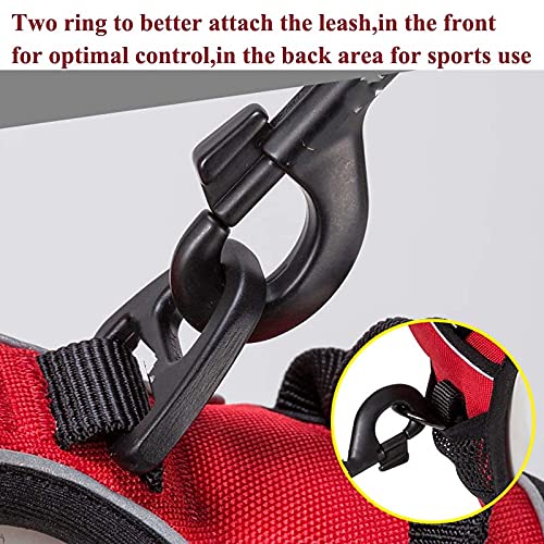 Reflective nylon large pet dog harness all-weather service dog V -shaped pad adjustable safety lead belt pet L69-81cm chest brown