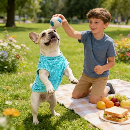 PETCARE Sun Protection Dog Shirts for Small Dogs Quick Dry Soft Stretchy Dog T-Shirts with Reflective Label Tank Top Sleeveless Vest Pet Clothes, Athletic Fabric, Blue, S (Chest 15" Length 11.8") - color: Blue, size: S ( Suggest 5-8 lbs)