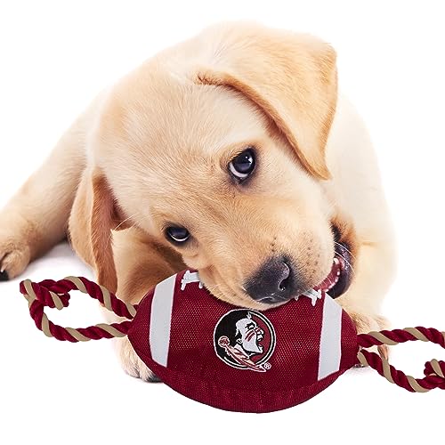 NCAA Florida State Seminoles Football Dog Toy, Tough Quality Nylon Materials, Strong Pull Ropes, Inner Squeaker, Collegiate Team Color (FSU-3121) - color: Florida State Seminoles