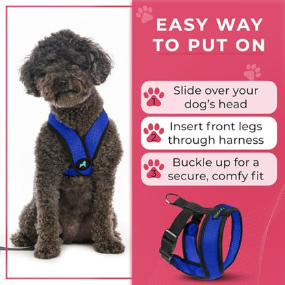 Gooby Choke Free Comfort X Soft Harness, Blue, Small - color: Blue, size: Small Chest (11.75-15.5")