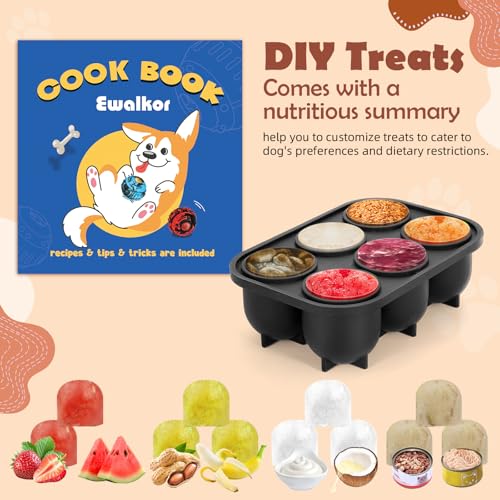 Dog Distraction Toy - Dog Toys to Keep Them Busy to Reduce Anxiety, Medium Chew Toy Ball Treat Dispenser with Freezable Fillable Treats Tray Mold for Aggressive Chewer, 4-IN-1 Mentally Stimulating Toy - color: Brown