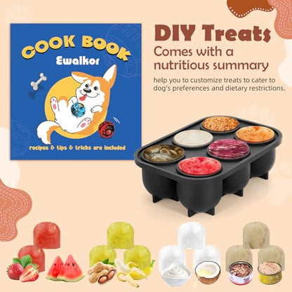 Dog Distraction Toy - Dog Toys to Keep Them Busy to Reduce Anxiety, Medium Chew Toy Ball Treat Dispenser with Freezable Fillable Treats Tray Mold for Aggressive Chewer, 4-IN-1 Mentally Stimulating Toy - color: Brown